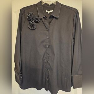 CHICOS Size 3(XL) New W/O Tags Black Blouse